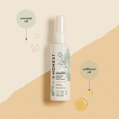 The Honest Company Hypoallergenic Diaper Rash Cream, Moisturizing, Calming Zinc Oxide Ointment, NEA Recognized Cruelty-Free, 2.5 oz
