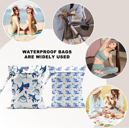 Unicorn Wet Dry Bag 12x10 Inch, Waterproof Reusable Wet Bag with Two Zippered Pockets & Handle for Swimsuit Travel Beach Pool Gym Stroller Dirty Yoga Gym Clothes Toiletries Daycare Organizer