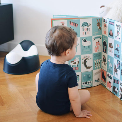 BEABA Ergonomic Training Potty, Provides Comfort and Support, Lightweight & Portable, Compact Toddler Potty (Rain)