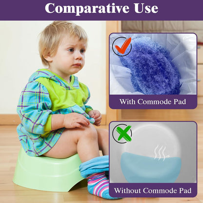 100 Packs Super Absorbent Potty Pads Disposable Potty Absorbent Pads Toilet Chair Liners for Training Toddlers for Camping Travel Outdoor