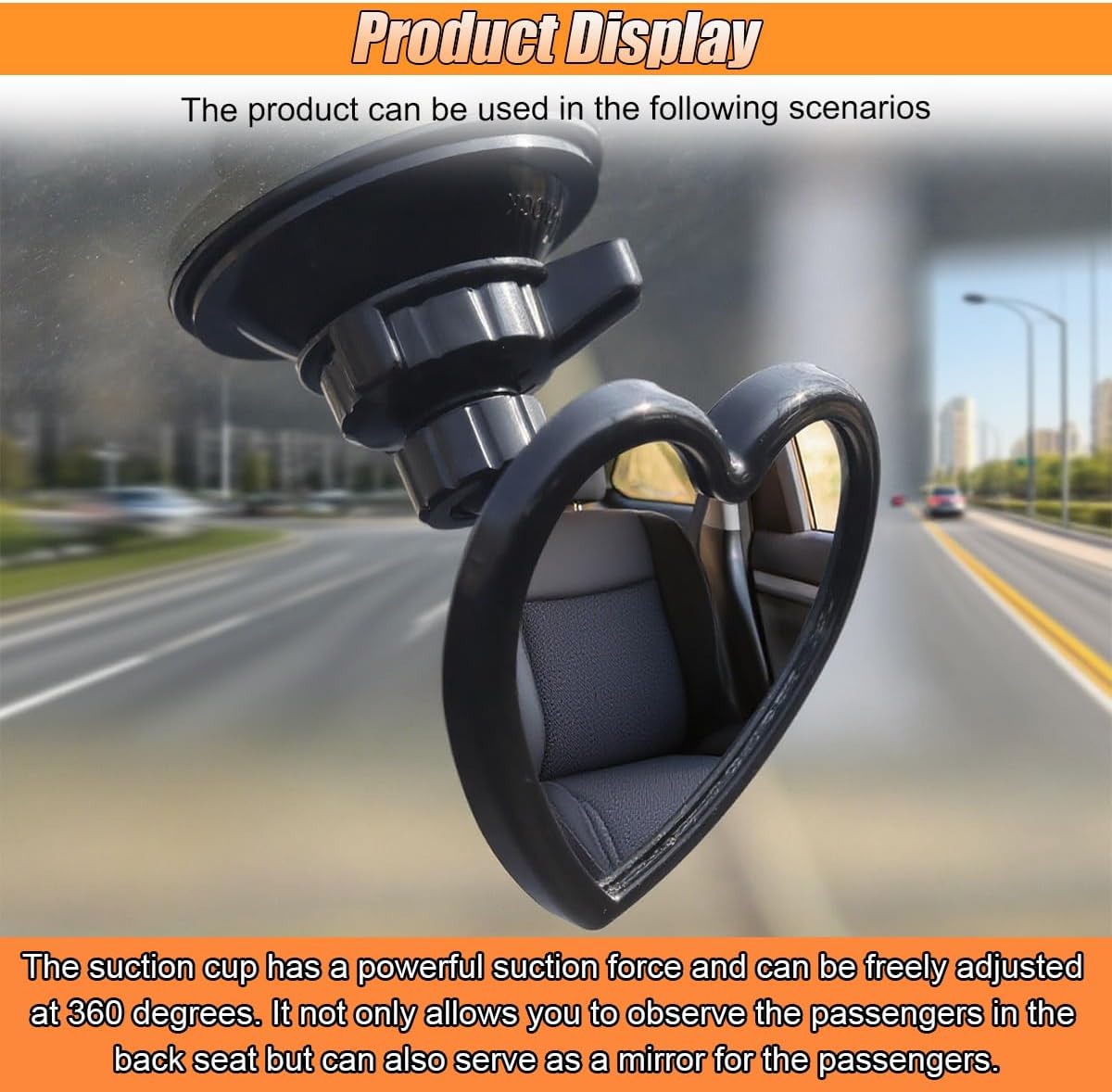 Baby Car Mirror Rear Facing, Wide Angle Convex Back Seat Mirror, 360° Adjustable Clip-On Car Interior Baby Mirror, Shatterproof & No Tools Installation, Universal for Cars SUVs Trucks(Clip)