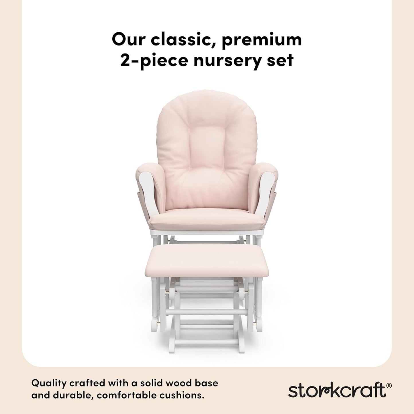Storkcraft Premium Hoop Glider & Ottoman (Espresso/Gray Swirl) — GREENGUARD Gold Certified Nursery Glider, Solid Wood Craftsmanship, Smooth-Gliding Nursery Chair and Ottoman, Award-Winning - Colors A
