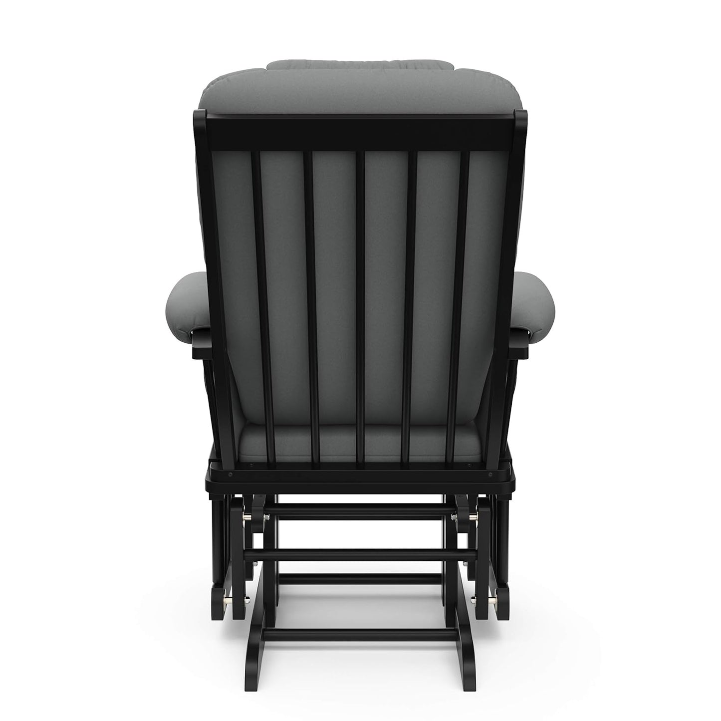 Storkcraft Tuscany Glider with Ottoman (Black/Gray) — GREENGUARD Gold Certified, Bonus Lumbar Cushion Included, Solid Wood Base, Smooth Motion, Award-Winning Nursery Rocking Chair, Glider and Ottoman