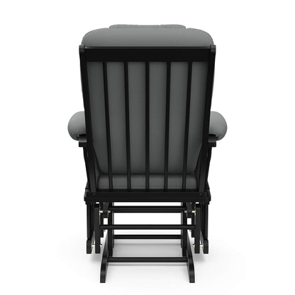 Storkcraft Tuscany Glider with Ottoman (Black/Gray) — GREENGUARD Gold Certified, Bonus Lumbar Cushion Included, Solid Wood Base, Smooth Motion, Award-Winning Nursery Rocking Chair, Glider and Ottoman