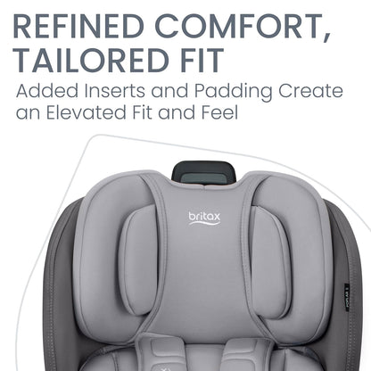 Britax Poplar S Convertible Car Seat, 2-in-1 Car Seat Extended Rear Facing, 17” Slim Car Seat Design with Fast & Easy ClickTight Installation, Anti-Rebound Bar & SafeWash Fabrics — Cowmooflage