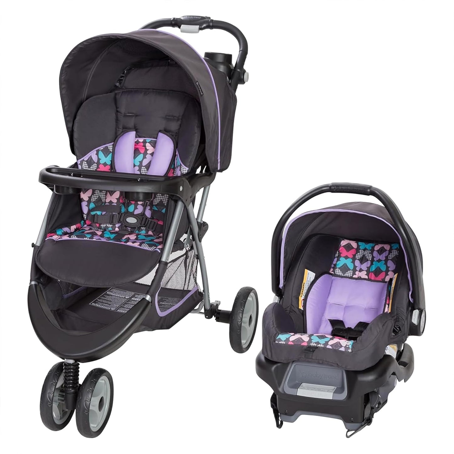 Baby Trend EZ Ride 35 Travel System, Stroller and Infant Car Seat Combo, Doodle Dots - Lightweight and Foldable Compact Design with One Hand Fold and Adjustable Handle