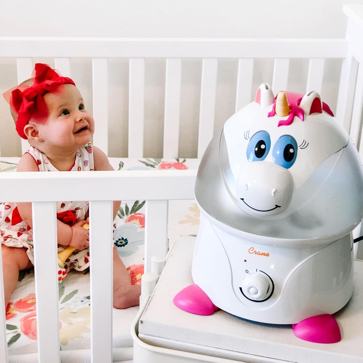 Crane Cute Animal Humidifier for Kids Bedroom and Nursery, Ultrasonic Cool Mist, 1 Gallon, Auto Shut Off, Cool Mist Humidifier
