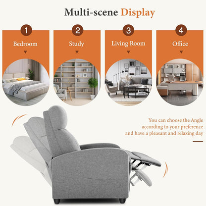 Sweetcrispy Recliner Chair, 360 Swivel Rocker Chair for Adults, Glider Rocker Recliners, Nursery Chairs for Living Room, High Back, Upholstered Deep Seat, Classical Brown