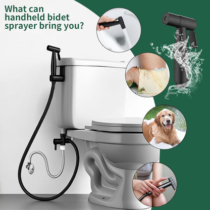Brushed Gold Bidet Sprayer Head Only, Stainless Steel Brass Hand Bidet Sprayer with Adjustable Water Pressure Control for Baby Cloth Diaper & Bathroom & Pet Shower