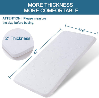 Baby Bassinet Mattress Pad, 41" x 29" x 2" Dual Sided Gel Memory Foam Mattress with Breathable Removable Soft Cover Fit for 4moms Breeze Plus Portable Playard