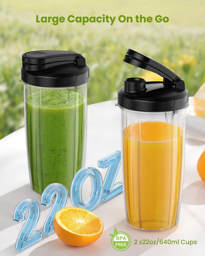 Blenders for Smoothie, 900W Personal Blender for Shakes and Smoothies with 2 * 22oz BPA Free Portable Cups, Small Juicer for Protein Shake, Baby Food, Frozen Drink