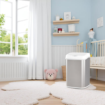 15L Smart Diaper Pail with Motion Sensor Lid | Touchless Hands-Free Baby Diaper Trash Can | Double Locking Seal | Slim Space-Saving Design | Quiet & Durable (Yellow)
