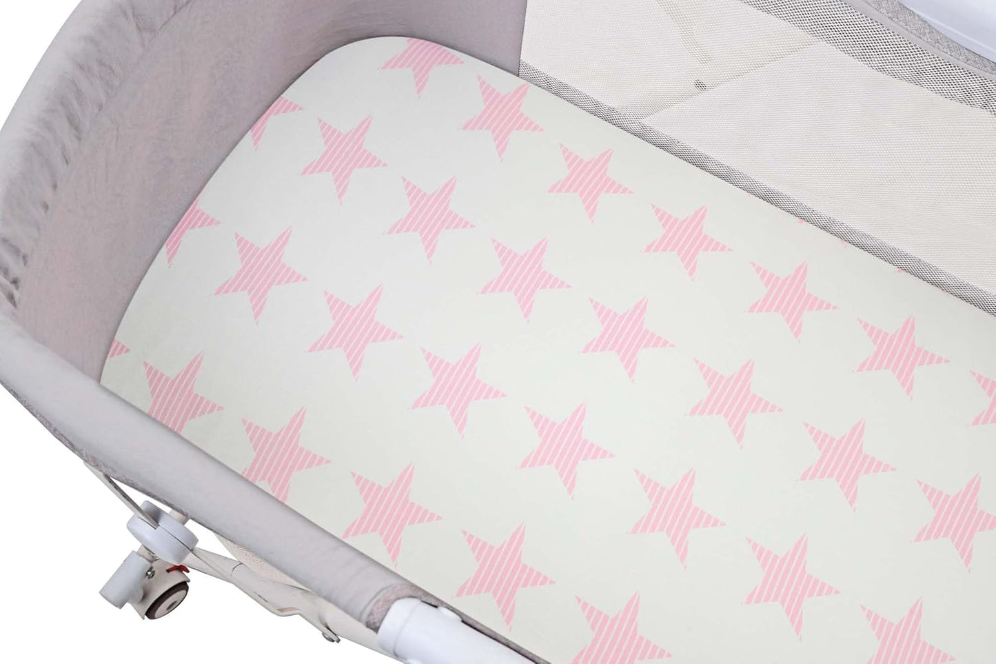 Onacosht Stretchy Bassinet Sheets 33" x 19" Compatible with Mika Micky, KoolaBaby (3 in 1), BabyBond, HARPPA and RICUTON Bedside Bassinet, 3 Pack for Baby Boy and Girl, Pink Floral