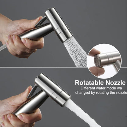 Handheld Bidet Sprayer for Toilet, Dual Mode Spray Head (Jet/Soft) Baby Cloth Diaper Sprayers Bide t for Toilet Stainless Steel Bathroom Hand Held (Bide t Sprayer Head Only)