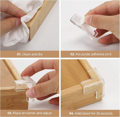 28 Pcs Clear Corner Protector - L, T, Round Shape Corner Guards & Bumpers to Cover Sharp Furniture & Table Edges for Baby Kid Toddler Safety