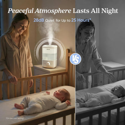 LEVOIT Dual 200S Smart Humidifiers for Bedroom, Top Fill, Customize Humidity for Home, Baby Nursery & Plants with Humidistat, Essential Oil Diffuser, Schedule, Timer, APP & Voice Control, 3L, Blue