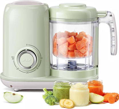 AMZBABYCHEF Baby Food Maker, 4 in 1 Baby Food Processor and Steamer, Puree Blender, Multifunctional Baby Puree Maker, Dishwasher Safe (White)