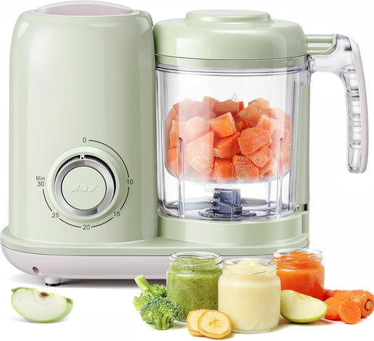 AMZBABYCHEF Baby Food Maker, 4 in 1 Baby Food Processor and Steamer, Puree Blender, Multifunctional Baby Puree Maker, Dishwasher Safe (White)