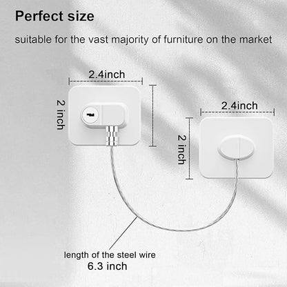 Fridge Lock (4 Pack),Refrigerator Lock with Keys,for Fridge, Cabinet Locks, Drawers, Dishwasher, Toilet and Child Safety Cabinet Locks, 3M Adhesive No Drilling (White 4pcs)