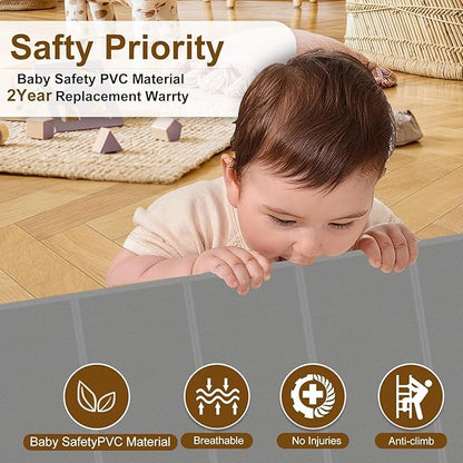 Miumoon 100 inch Retractable Baby Gates 34 inch Tall, Retractable Gate with Reinforced Strip Design to Prevent Crawling Through, 8 FT Extra Wide Retractable Dog Gate for Indoor/Outdoor