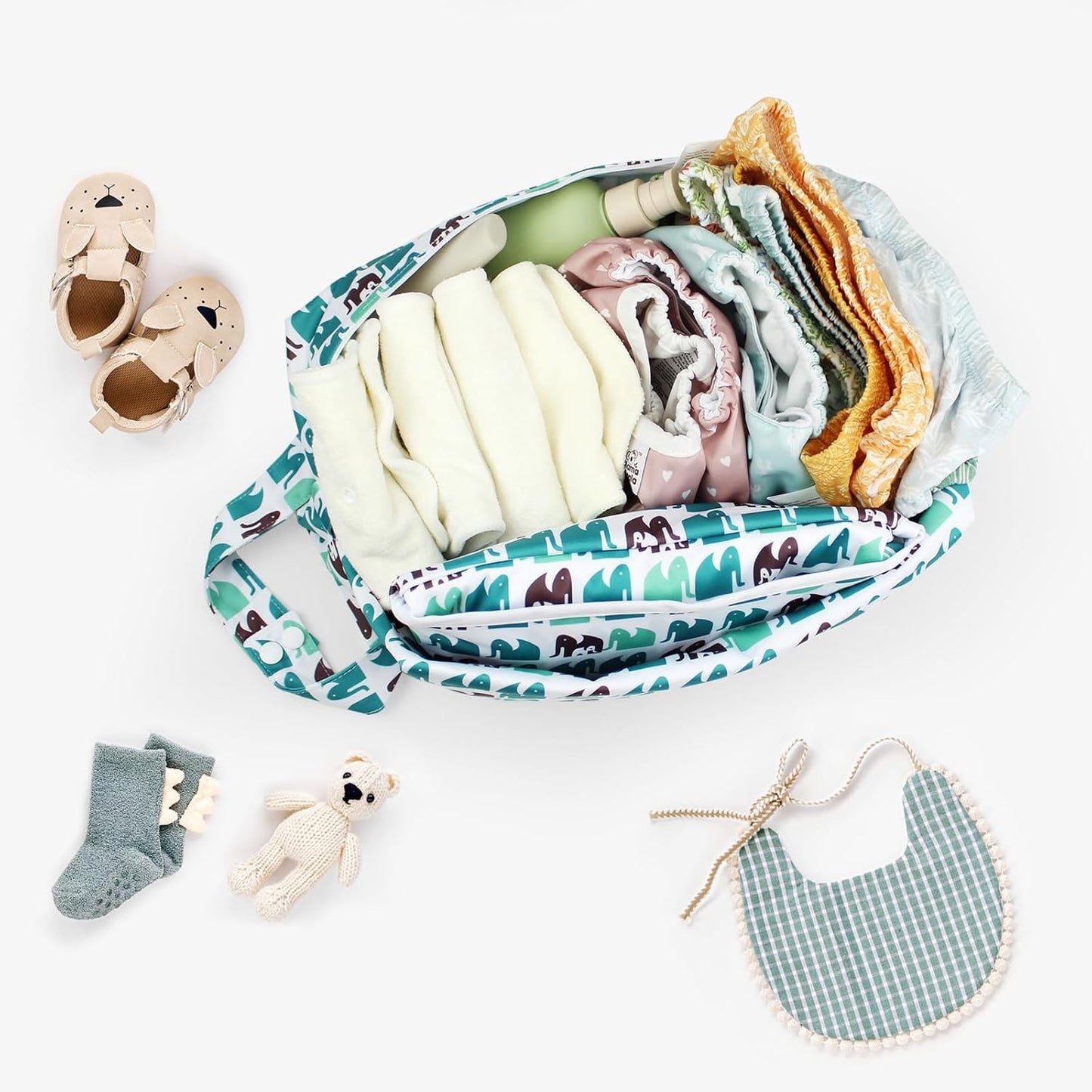 Mama Koala Waterproof Diaper Pods for Baby Items, Cloth Diapers, Swimsuits, Travel, Gym Clothes, Beach, Pump Parts, Toiletries, 2 Pack(DP-Sunset)