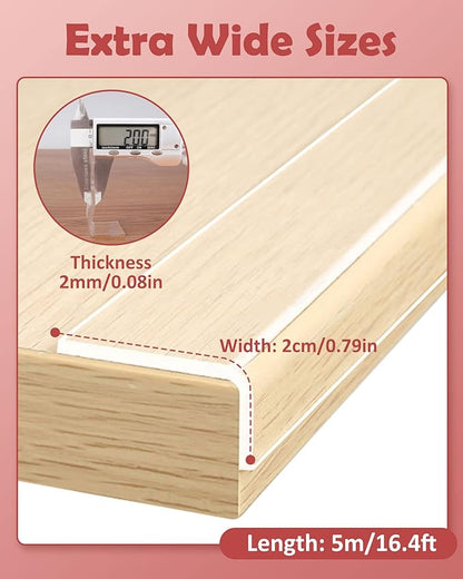 Baby Proofing, Clear Edge Protector Strip, Soft Corner Protectors for Kids, Baby Child Safety Tables Corner Guards for Furniture Against Sharp Corners for Cabinets, Tables, Drawers 16.4ft