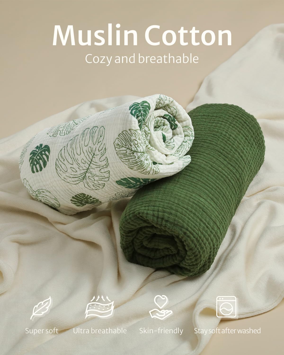 Blissful Diary Muslin Bassinet Sheets for Baby Girls Boys, Boho Soft Cotton Fitted for Oval Hourglass Rectangle Mattress, 2 Pack(Sunshine&Brown)
