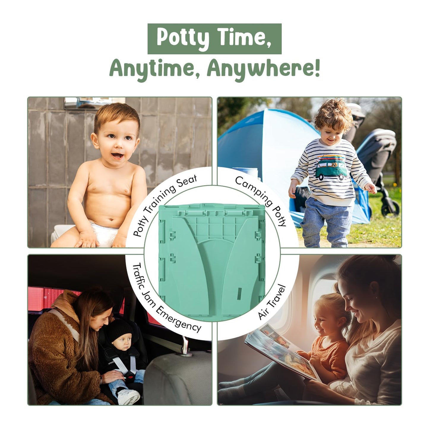 Teo - Portable Toddler Travel Potty – Foldable, Lightweight, Leak-Proof Toilet for Kids with Travel Bag & Disposable Liners – Compact Potty Chair for Home & On-the-Go Use (Sailboat Blue)