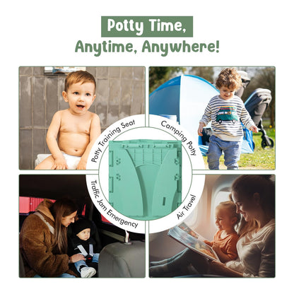 Teo - Portable Toddler Travel Potty – Foldable, Lightweight, Leak-Proof Toilet for Kids with Travel Bag & Disposable Liners – Compact Potty Chair for Home & On-the-Go Use (Sailboat Blue)