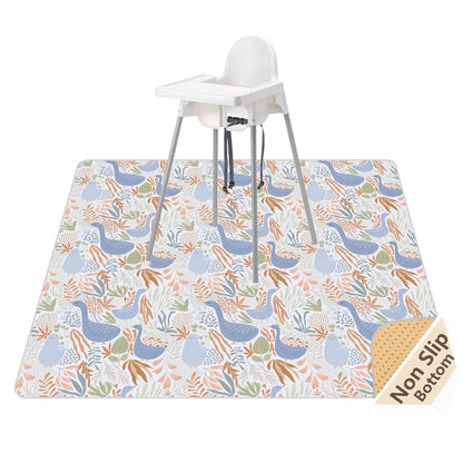 Splat Mat for Under High Chair/Arts/Crafts, Waterproof and Anti-Slip Splash Mat Floor Protector, Washable Highchair Floor Mat, 51 Inch Reusable Messy Mat and Baby Feeding Table Cloth