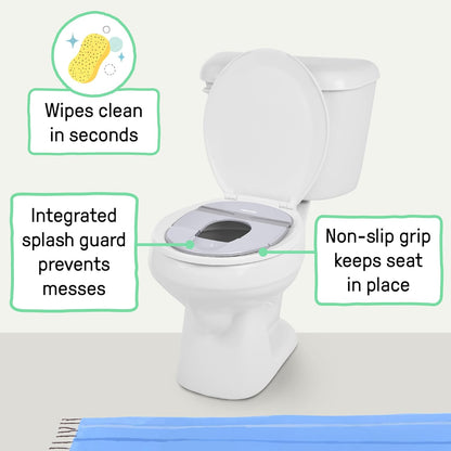 Ingenuity My Travel Potty, 2-in-1 Baby and Toddler Portable Potty Seat & Potty Ring, Lightweight Foldable, Includes Travel Bag & 3 Disposable Liners, Neutral