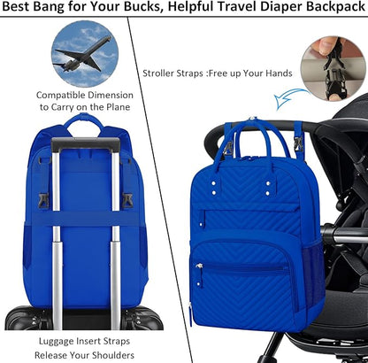 Tenot Diaper Bag Backpack Tote for Women Large Capacity, Baby with Insulated Pockets Multifunctional Bags For Girl Boy Waterproof Boys Girls Mama Maternity Travel Royal Blue