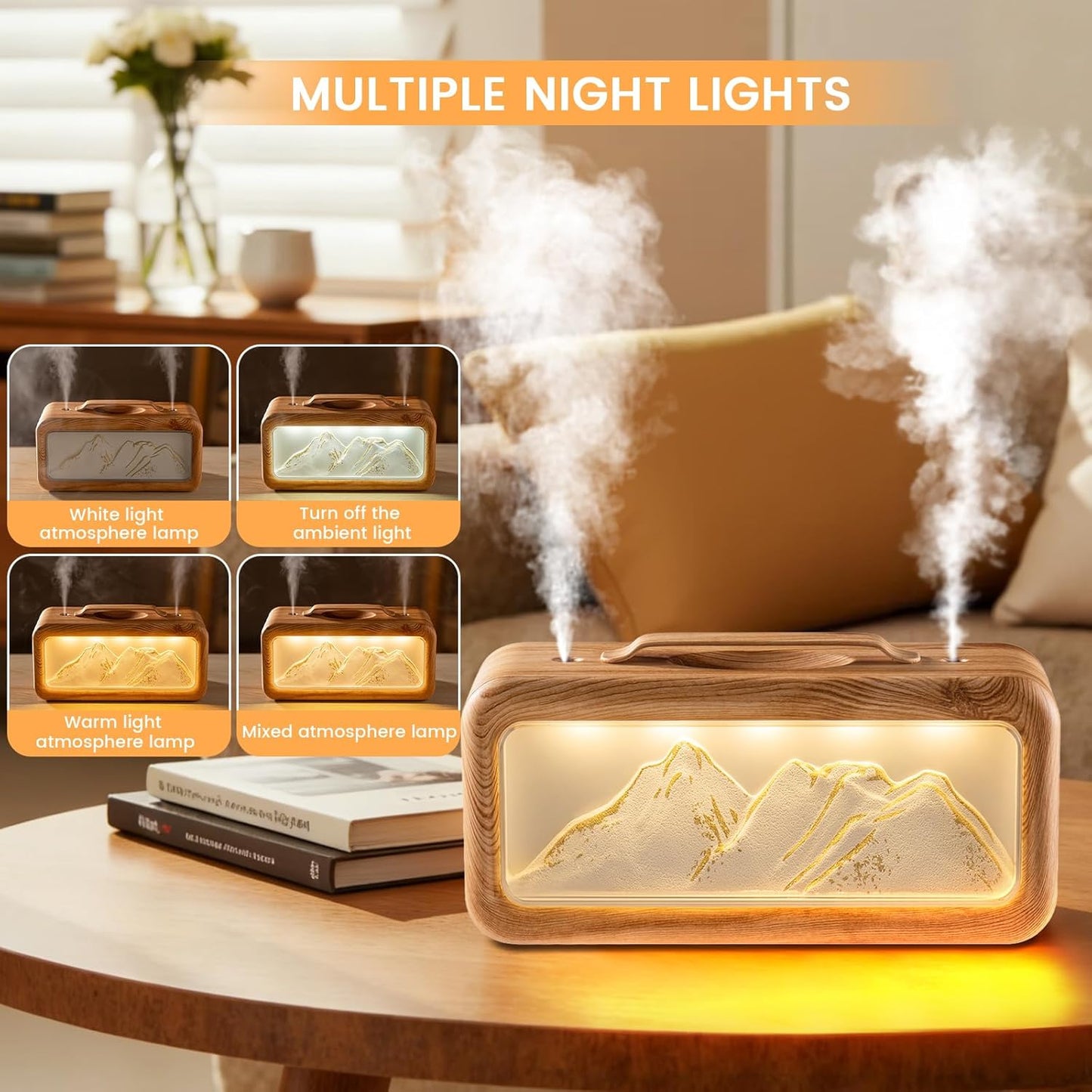 HEEYCEM Small Humidifiers for Bedroom, 600ml Cool Mist Top Fill Humidifier for Baby Nursery, Ultra Quiet 23dB, Air Humidifier with Night Light,for Plants,Home, Office (Black)