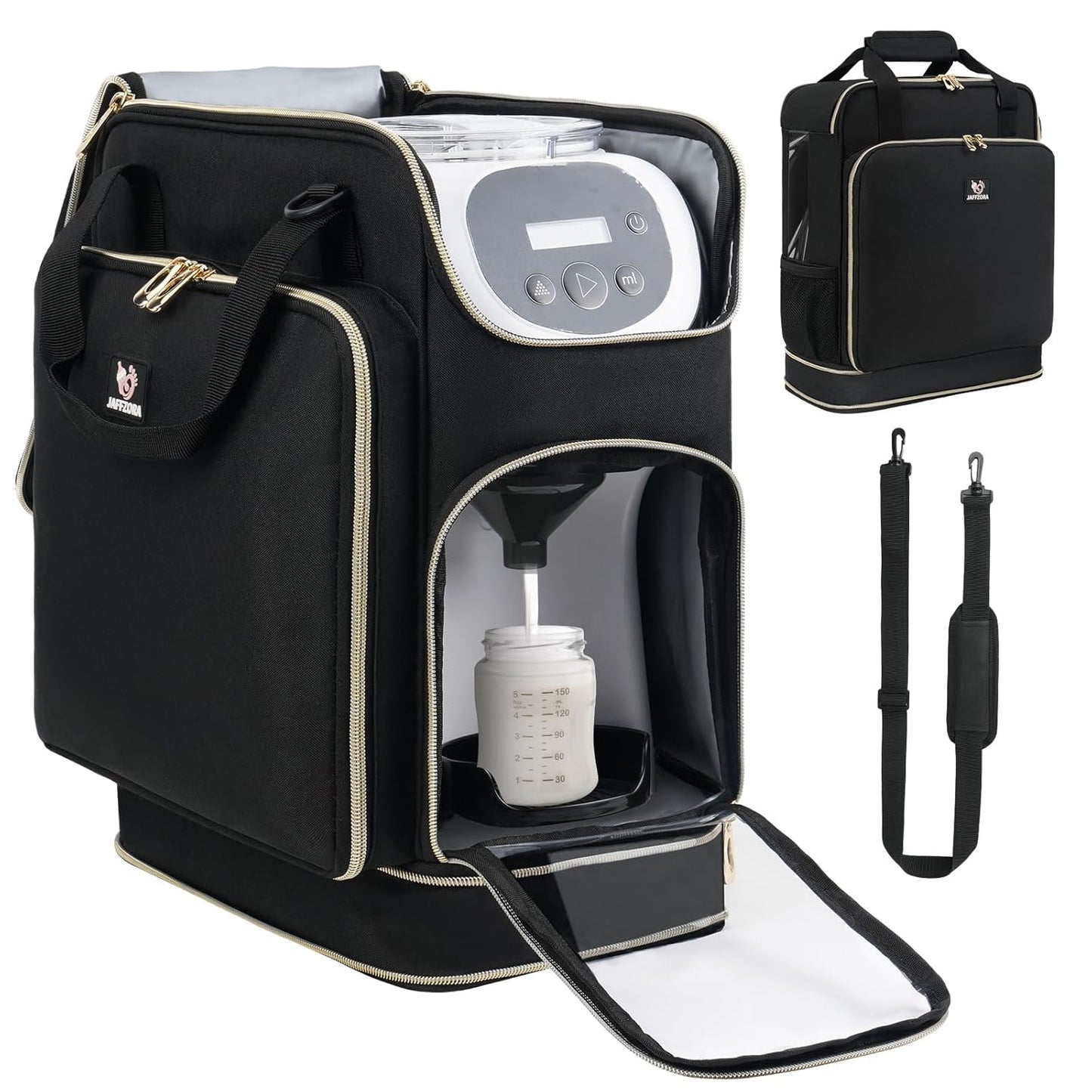 Carrying Case Compatible with Baby Brezza Formula Pro Mini Baby Mixer Machine, Insulated Formula Mixer Travel Bag with Shoulder Strap