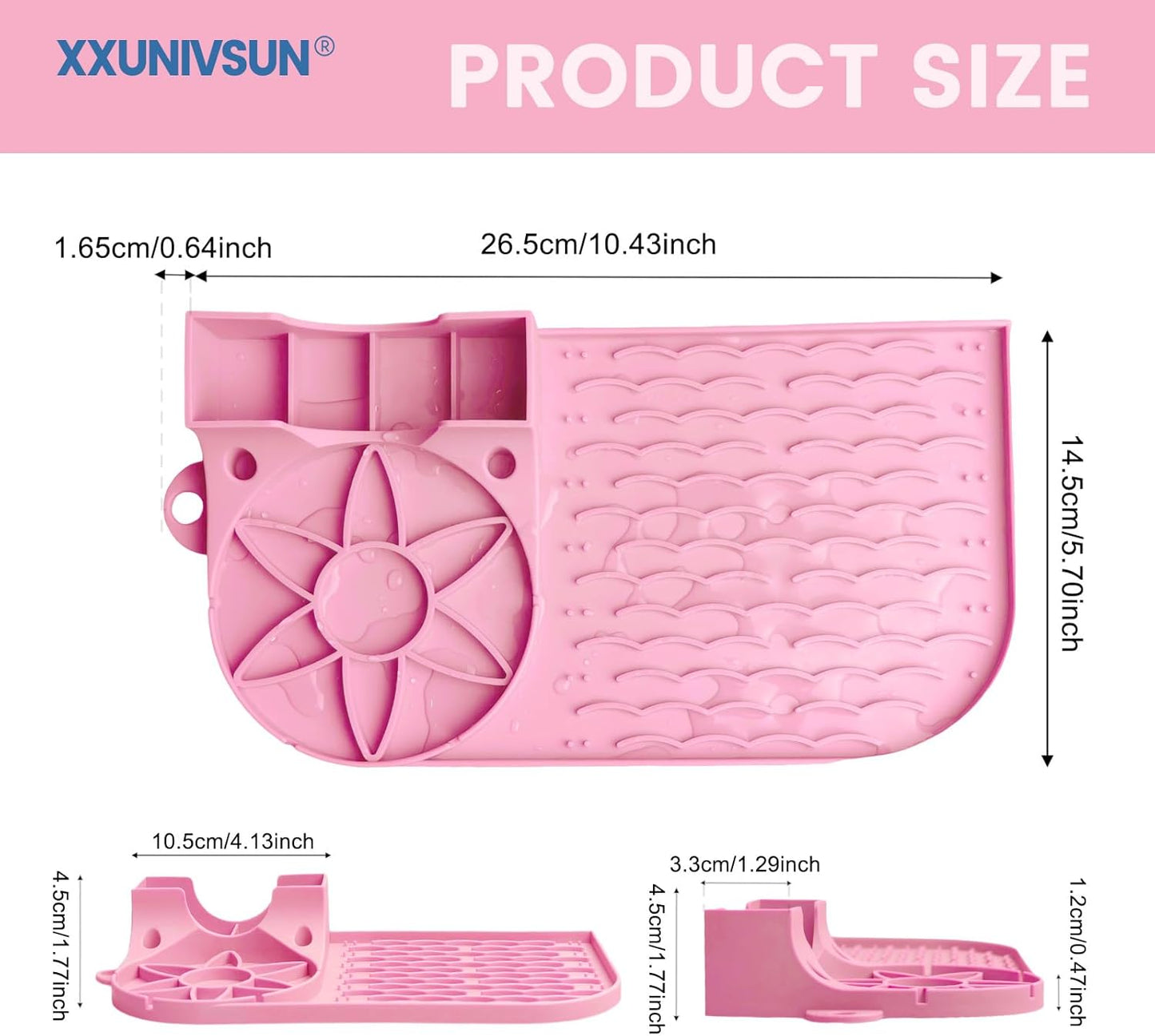 Bottle Drying Rack, Draining Mat for Stanley Tumblers20-40oz, Mugs, Wine Glasses, Compact Portable Cup Dryer Stand for Countertops, Office, RVs & Travel (Crystal Pink)