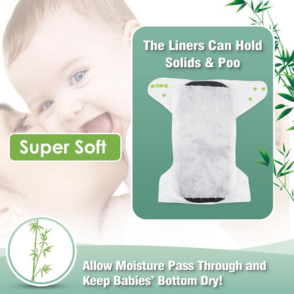 wegreeco Unscented Diaper Liners - Fragance Free and Chlorine Free Cloth Diaper Liners - 100 Sheets Per Roll (5 Roll)