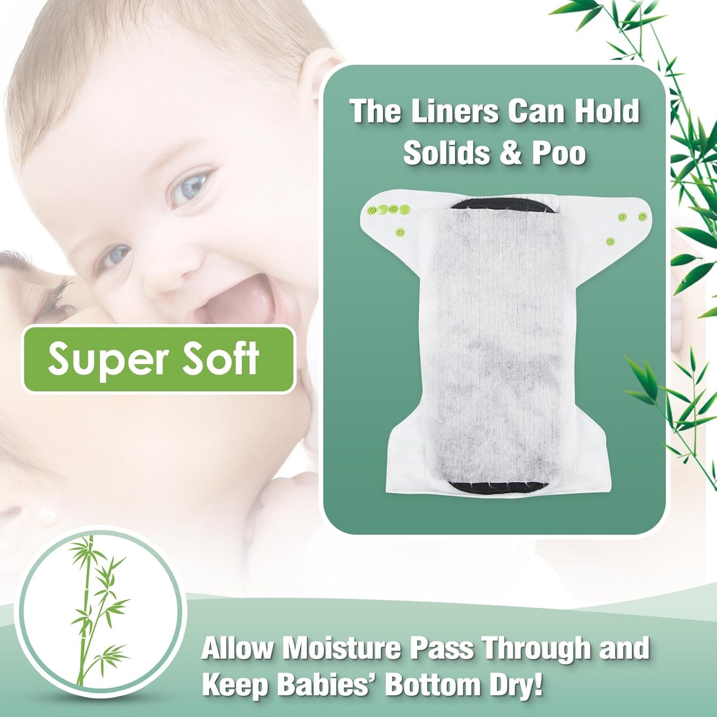 wegreeco Unscented Diaper Liners,Fragance Free and Chlorine Free - 100 Sheets Per Roll (1 Roll)