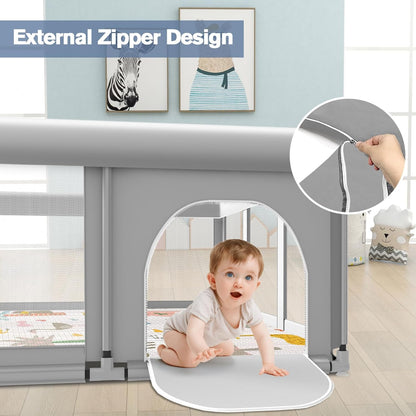 Large Baby Playpen for Babies and Toddlers, Playpen 74×50, Large Baby Play Yards Indoor & Outdoor, Sturdy Safety Baby Play Pen with Soft Breathable Mesh, Toddlers Activity Center with Anti-Slip Base