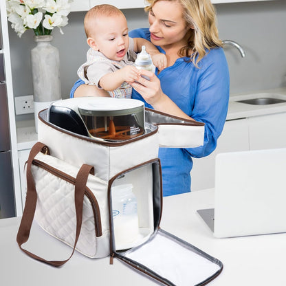 SFYBYHEART Carrying Case Compatible with Baby Brezza Formula Pro Advanced Formula Dispenser Machine Carrying Bag - Baby Formula Mixer Travel Bag with Pockets for Baby Essential, Pumps, Baby Bottles