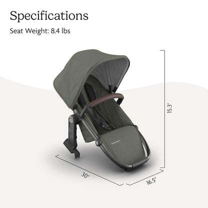 UPPAbaby RumbleSeat V3 Second Lower Seat - Compatible with Vista V2 and Vista V3 - All-Weather Seat + Magnetic Buckle – Adapters Included -Owen (Mocha Mélange)