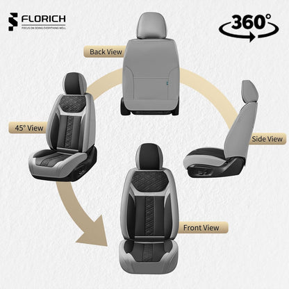 FLORICH Car Seat Covers Full Set, Automotive Seat Covers, Black Car Seat Cover, Waterproof Seat Protectors Universal fit for Car Truck Van SUV - Black
