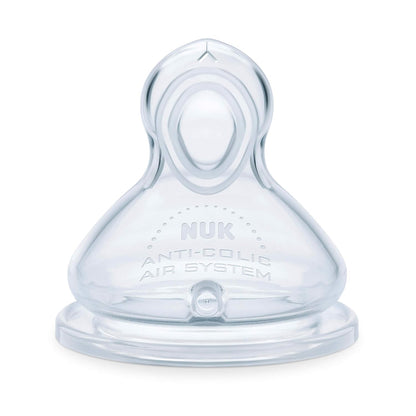 NUK Smooth Flow Pro Baby Bottle Replacement Nipples, Silicone, Anti-Colic, Leak-Proof, Pack of 2