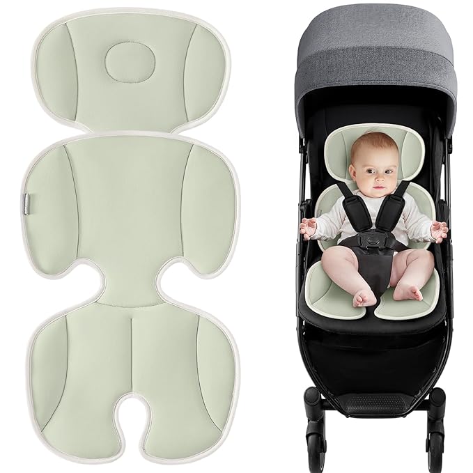 Baby Stroller Cooling Pad Universal Soft Cooler Pad Breathable Adjustable Car Seat Liner Detachable 2-Piece Cooling Cushion Fits Strollers, Car Seat, High Chair, Bassinet, Swing