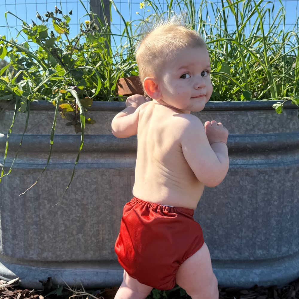Nora's Nursery AWJ Cloth Diapers 7 Pack with 1 Wet Bag - Waterproof Cover, Washable, Reusable & One Size Adjustable Pocket Diapers for Newborns and Toddlers - Dahlia