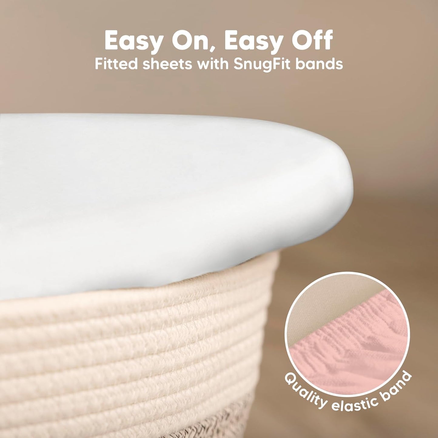 2-Pack Baby Bassinet Sheets Girl, Boy - 33x17 Viscose Derived from Bamboo Bedside Mattress Fitted Bassinet Sheets, Compatible with Halo Bassinest Swivel Sleeper, Baby Delight, Graco (Pecan)