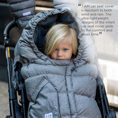 7AM Enfant Stroller Blanket 212 - Adjustable Baby Car Seat Zipped Blanket for Babies Winter, Unisex Multi Purpose Fleece Lined Warm Hooded Toddler Footmuff Water Repellent | (6M - 4T)