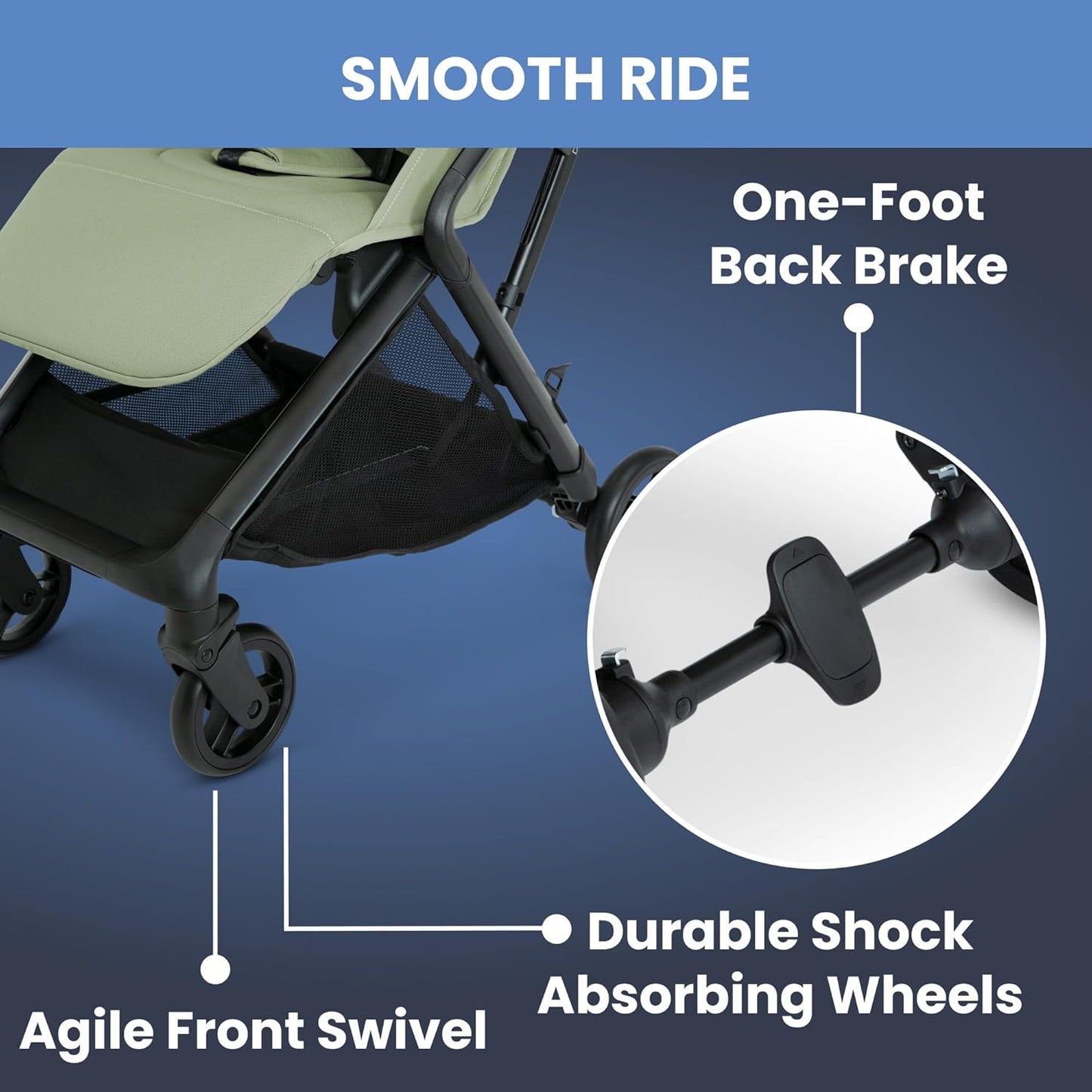 Delta Children Icon Ultra Compact Travel Stroller - Greenguard Gold Certified, Black