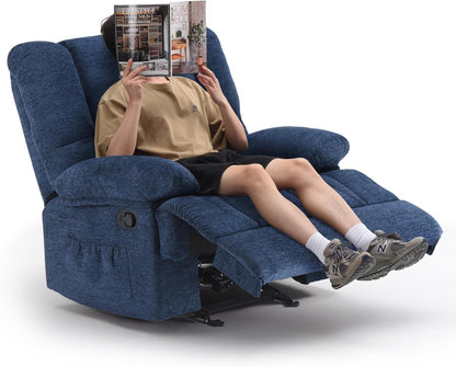 Swivel Rocker Chair, 360°Swivel Rocker Chairs with High Back Arms, Rocking Lazy Boy Chairs, Upholstered Swivels Corduroy Glider for Living Room, Bedroom, Nursing, Beige