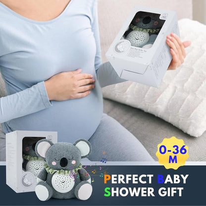 Baby Sleep Soother Bedtime Bear with Night Light Star Projector, Soft Cotton Stuffed Animal Toys for Boys Girls, Lullaby Music, White Noise for Newborn Shower Gifts