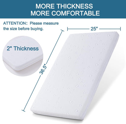 Baby Bassinet Mattress Pad, 41" x 29" x 2" Dual Sided Gel Memory Foam Mattress with Breathable Removable Soft Cover Fit for 4moms Breeze Plus Portable Playard